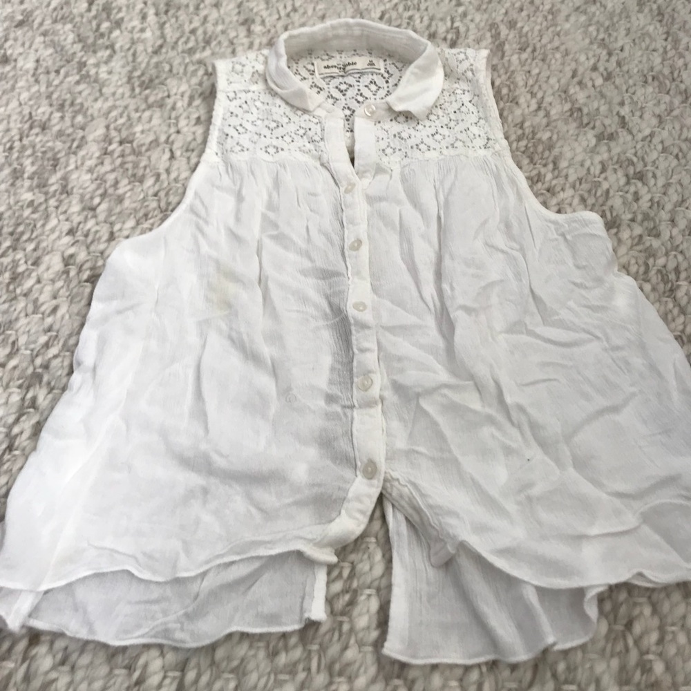 Abercrombie kids white button up tank